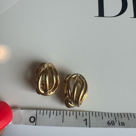 π Dior Vintage Clip on Earrings with Dior drawstring bag π - Picture 5 of 7